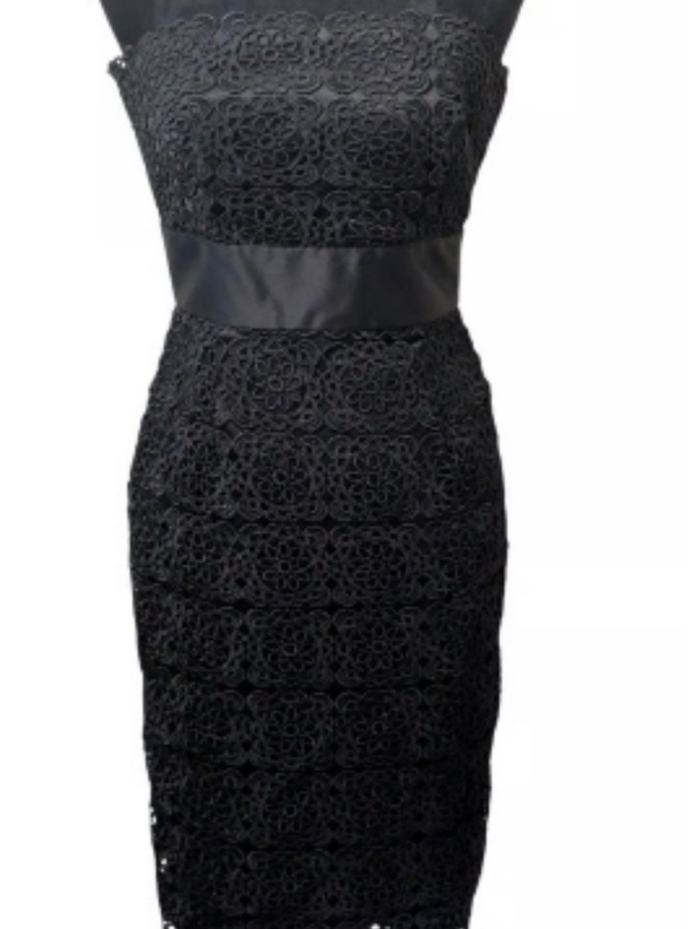 White House Black Market Strapless Black Lace Cocktail or Wedding Dress